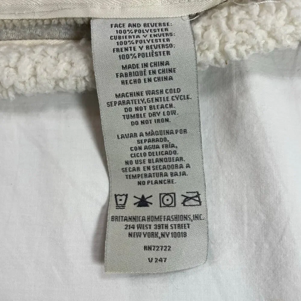UGG Home Sherpa Fleece Pillow Sham Standard Taupe Beige Reversible Zipper